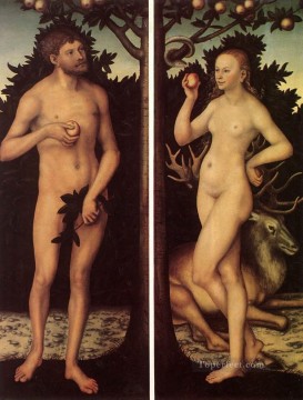 Adán y Eva 2 religiosos Lucas Cranach el Viejo desnudo Pinturas al óleo